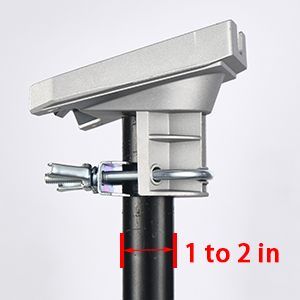 The adapter is compatible with mast tubes with diameters ranging from 1 to 2 inches